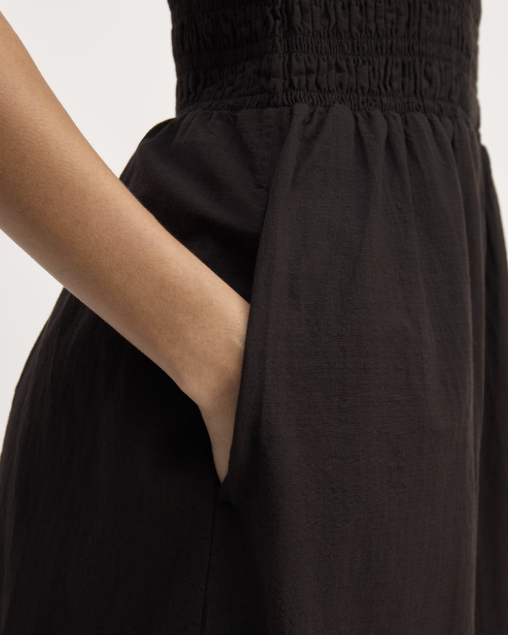 The Gauze Smock Dress | Black - Image 5