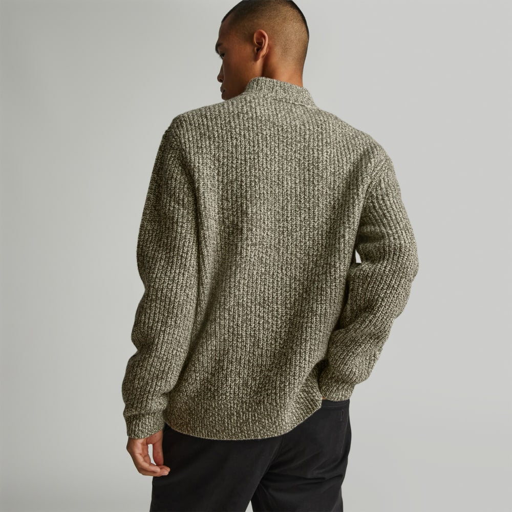 The Felted Merino Half-Zip Sweater | Seafoam Green / Kambaba Twist - Image 3