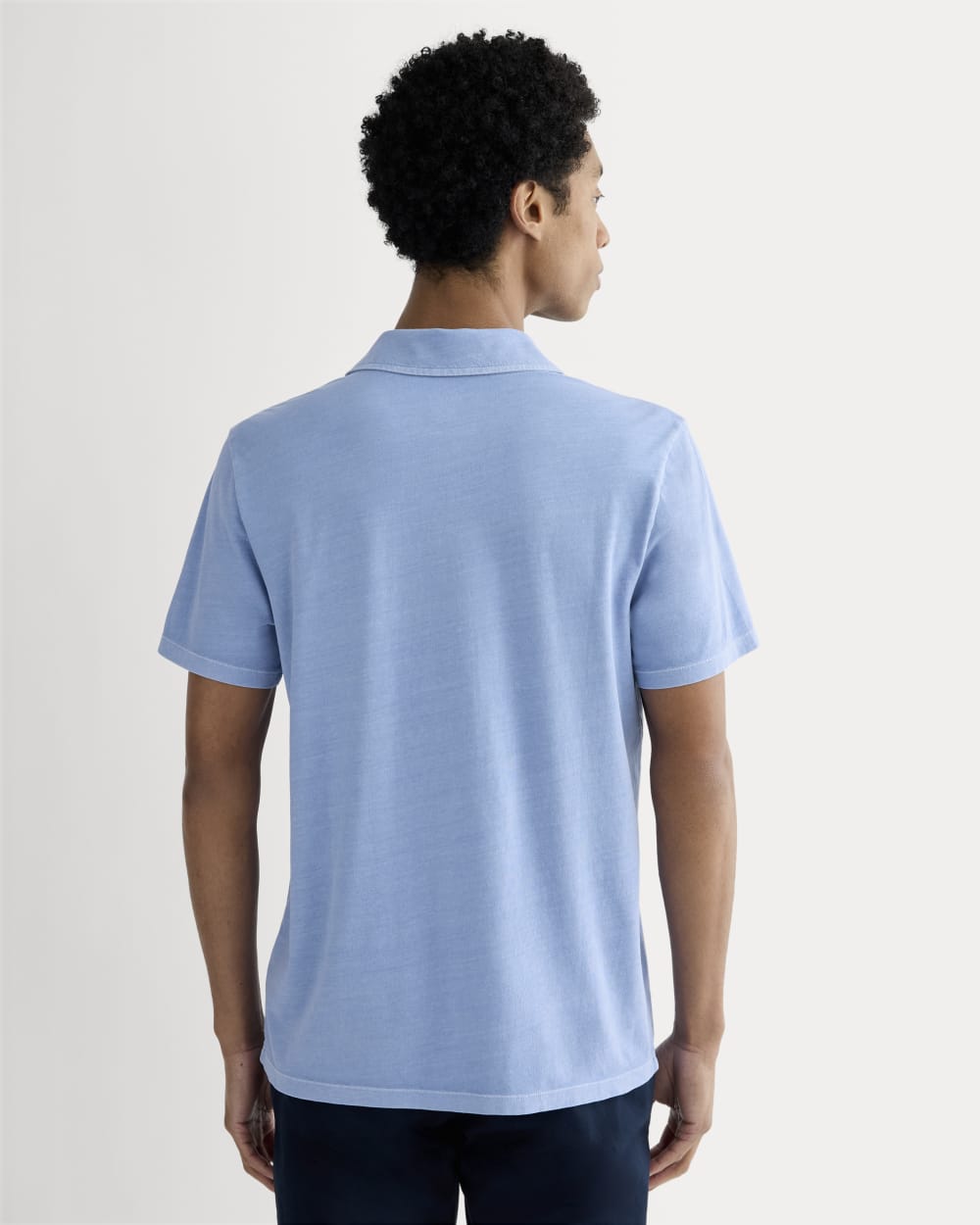 The Essential Organic Garment-Dyed Polo | Granada Sky Blue Garment Dye - Image 5