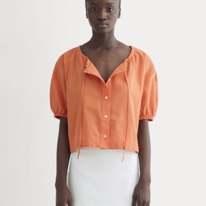 The Gauze Button-Up | Soft Orange