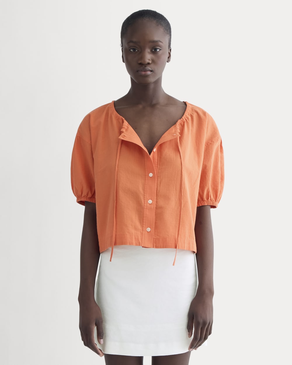 The Gauze Button-Up | Soft Orange