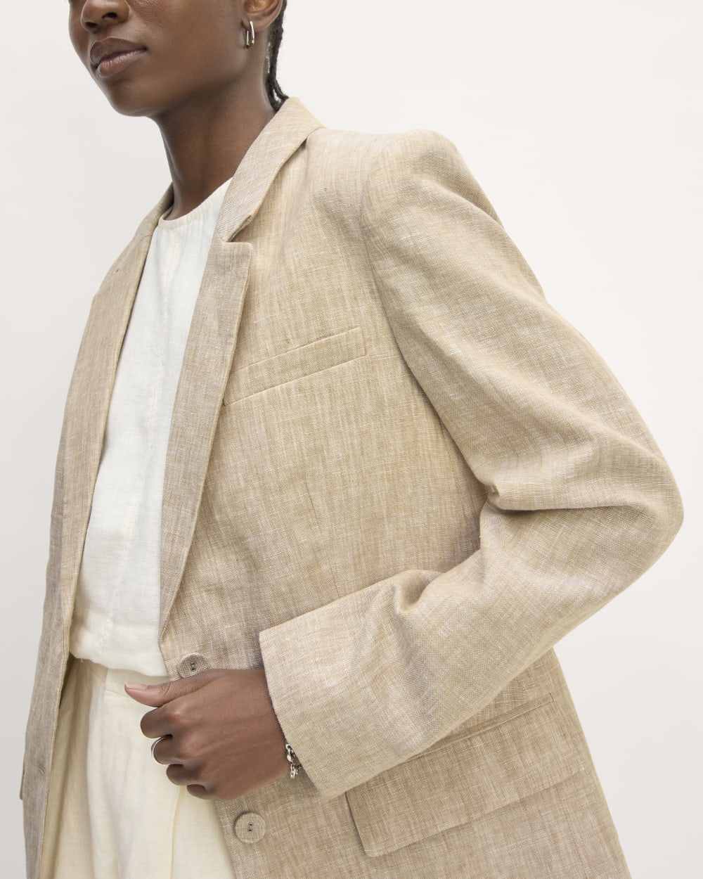 The Oversized Blazer in Linen | Cornstalk Chambray