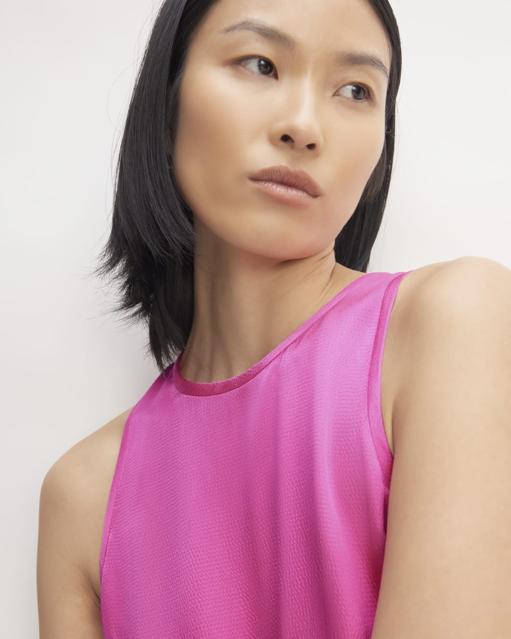 The Satin Racerback Slip Dress | Fuchsia Pink - Image 3