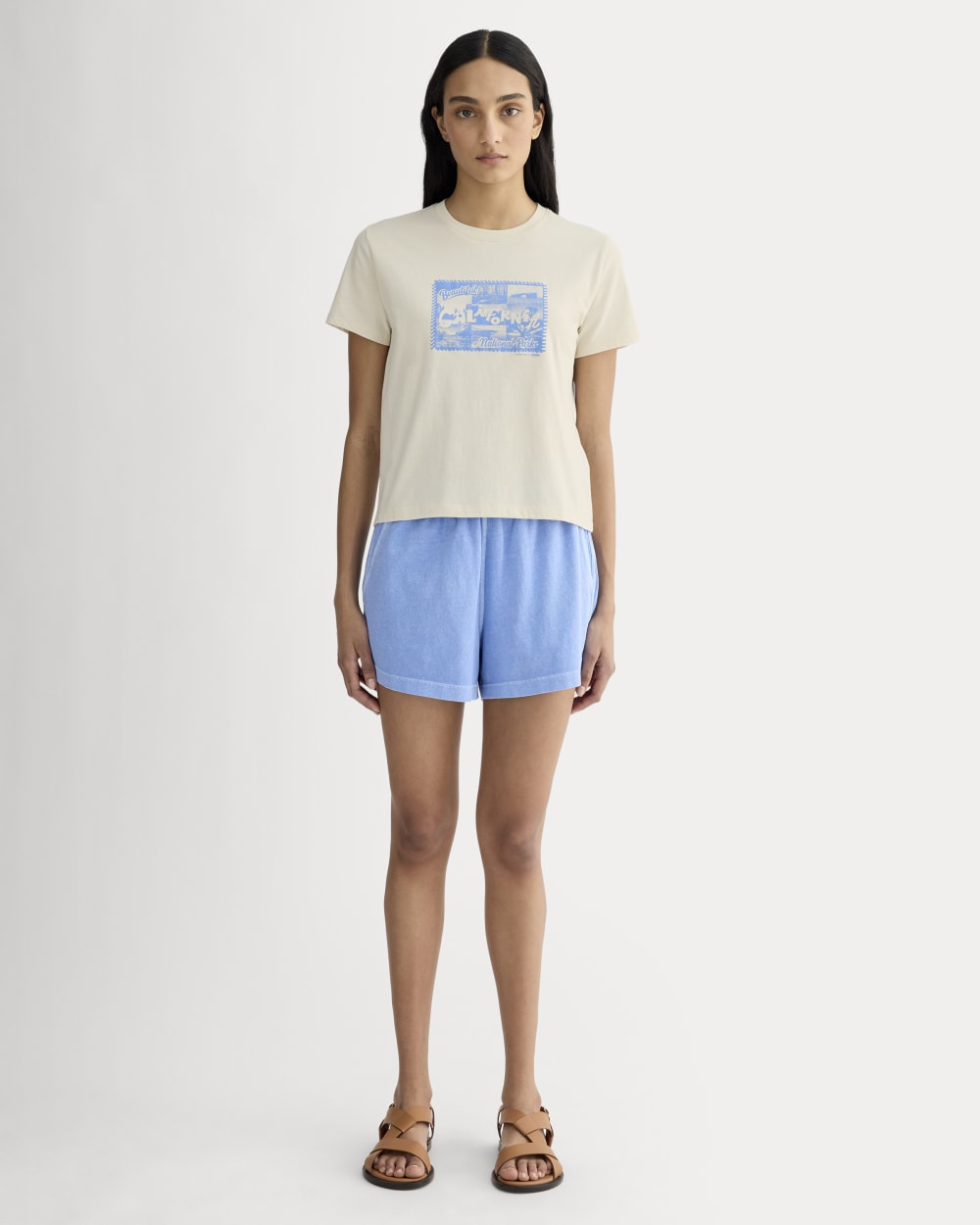 The Everlane x Parks Project Box-Cut Tee | Natural / Granada Sky Blue - Image 3