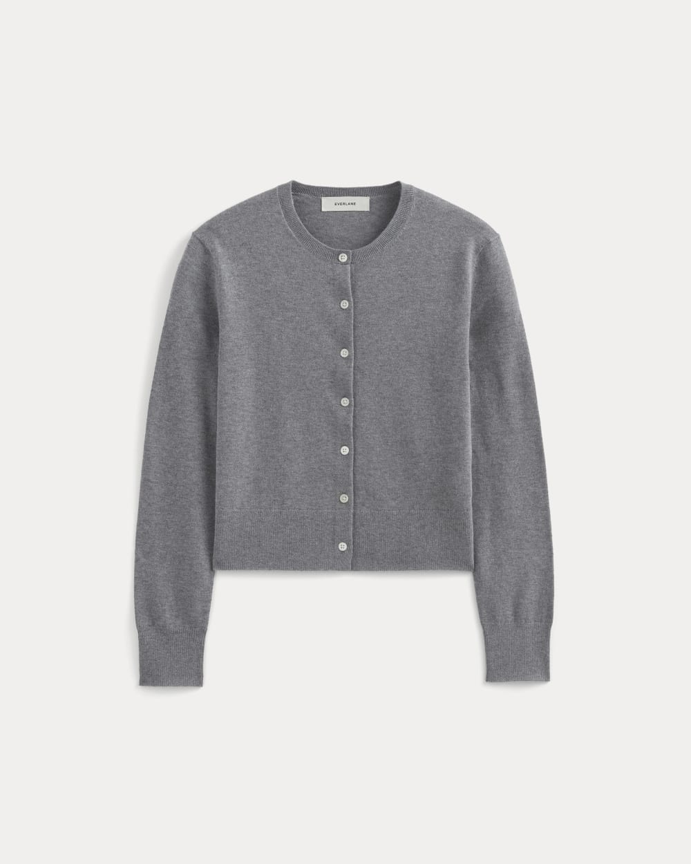 The Cropped Cardigan in Cotton Cashmere | Heather Charcoal - Image 2