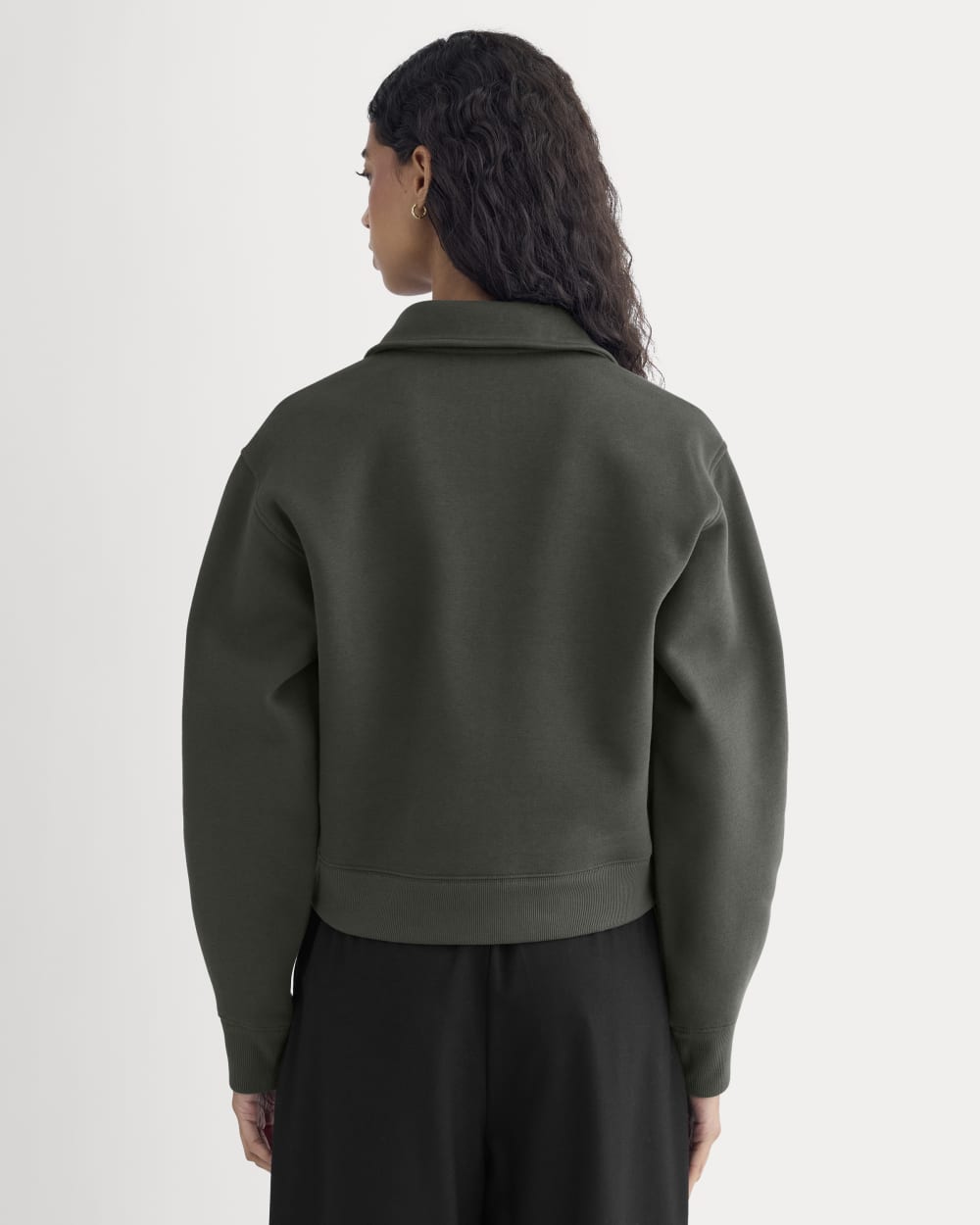 Luxe Fleece Zip Polo | Washed Black - Image 5