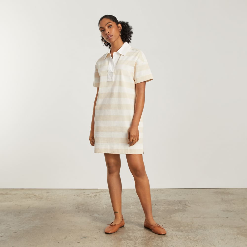 The Organic Cotton Polo Dress | Beech / Bone - Image 2