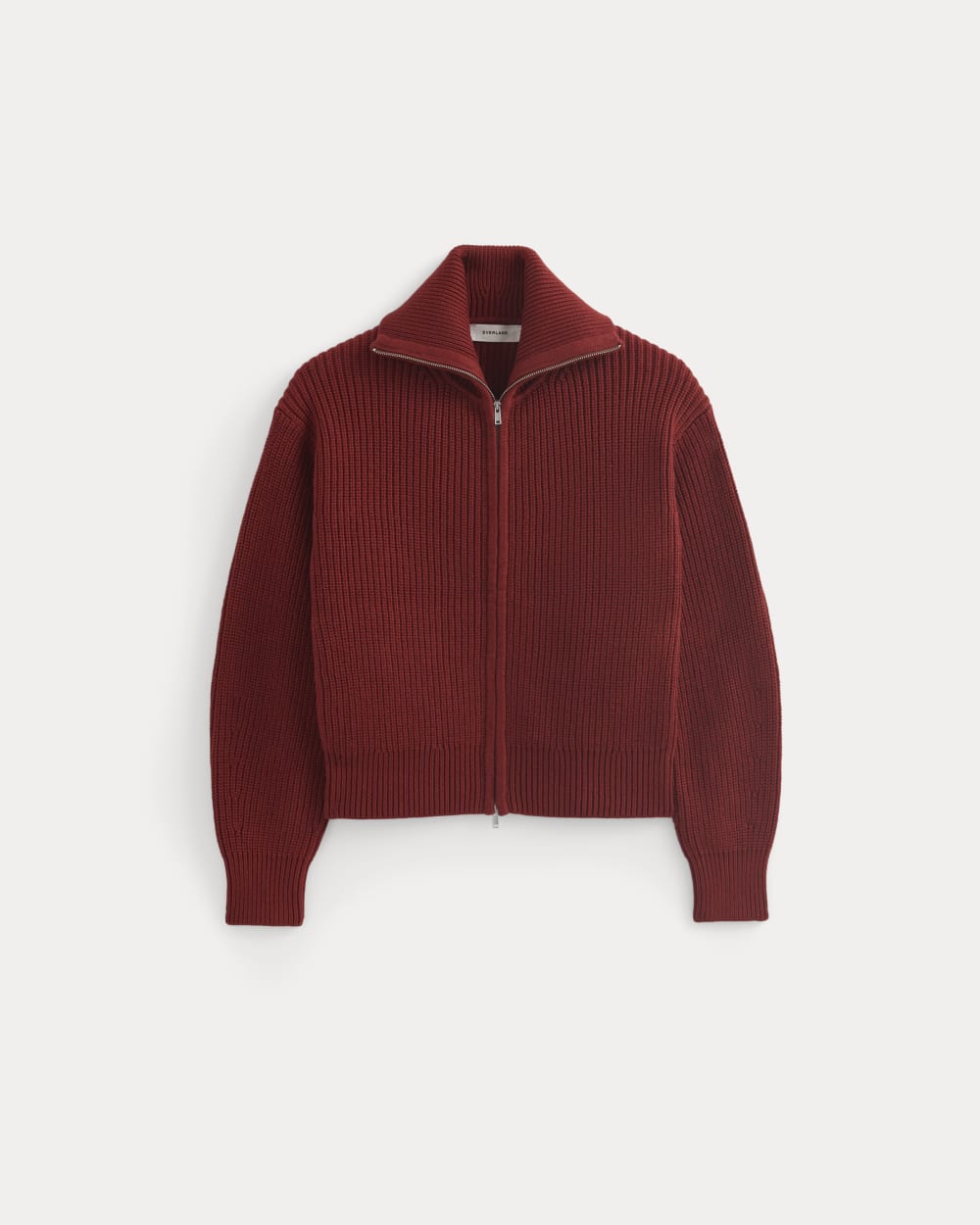 The Full-Zip Sweater in Everyday Cotton | Merlot - Image 2