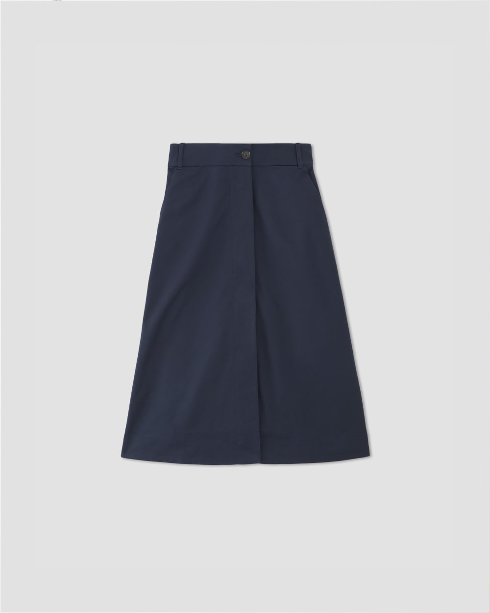 The Structured Cotton A-Line Skirt | Navy - Image 2