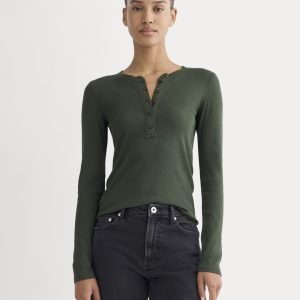 The Luxe Rib Henley | Dark Forest