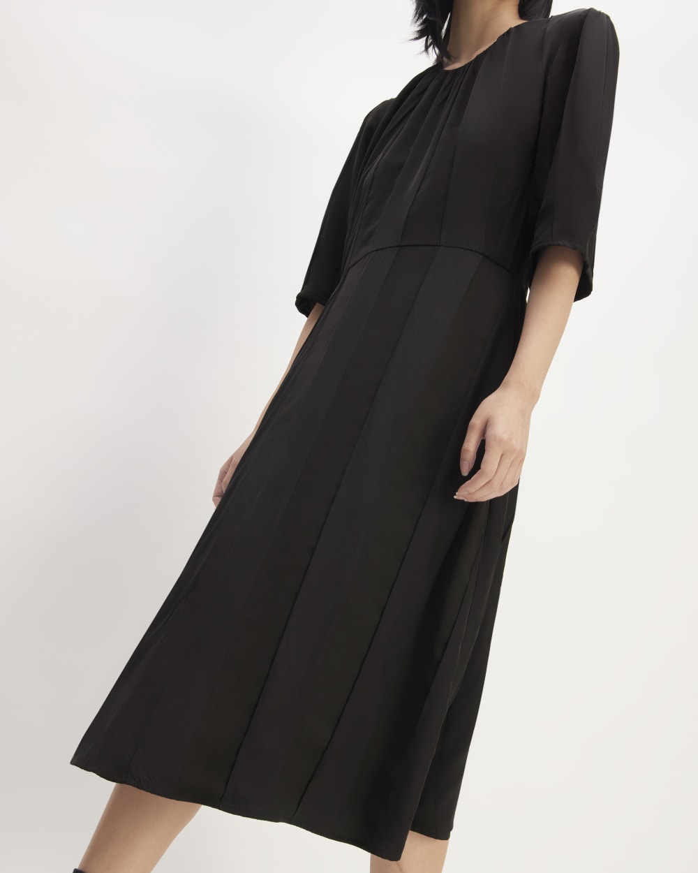 The City Stripe Ruched Dress | Black - Image 5