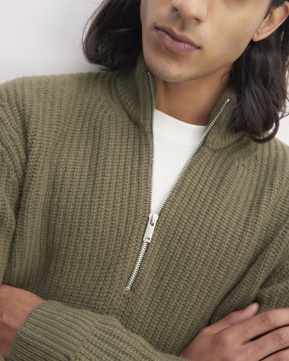 The Felted Merino Half-Zip Sweater | Kalamata - Image 4