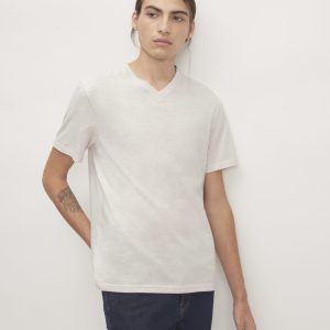 The Essential Organic V-Neck Tee | Heathered Oat