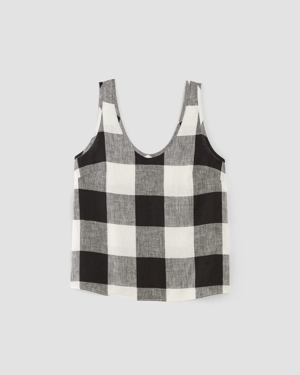 The Scoop Tank in Linen | Bone / Black Check - Image 2