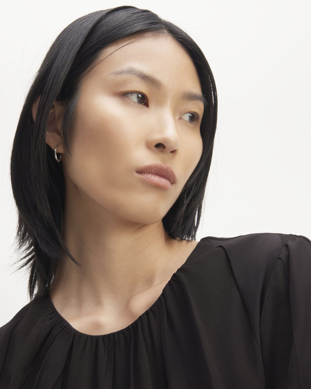 The City Stripe Ruched Dress | Black - Image 3