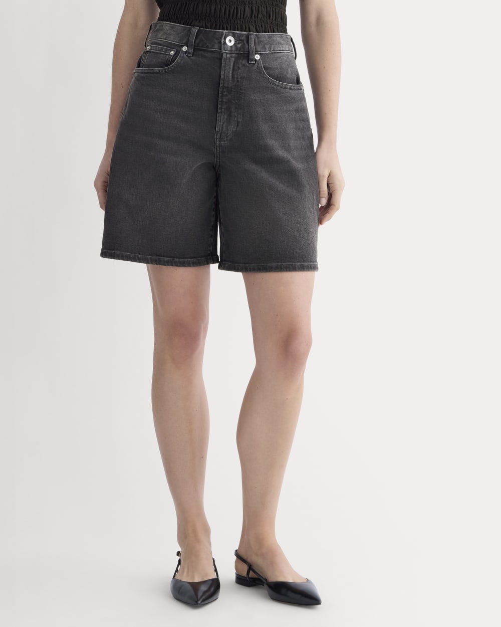 The Long A-Line Denim Short | Night - Image 3