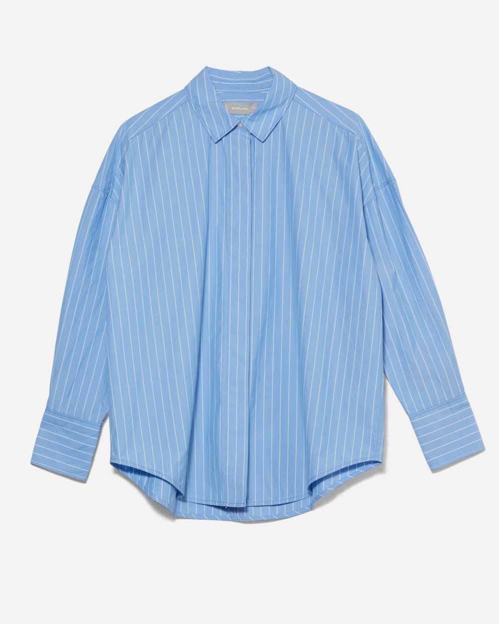 The Oversized Poplin Shirt | Powder Blue / White - Image 4