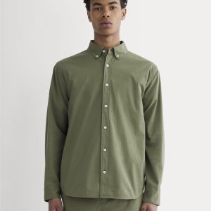 The Seersucker Long-Sleeve Shirt | Lichen Green