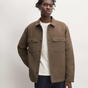The Flannel Filled Shirt Jacket | Heathered Cocoa Brown