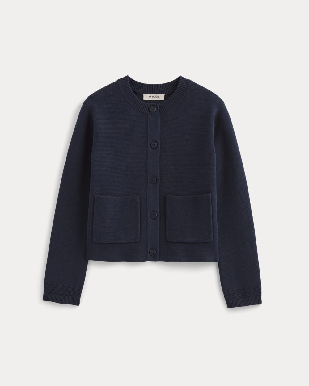 The Crew Cardigan in Everyday Cotton | Navy - Image 2