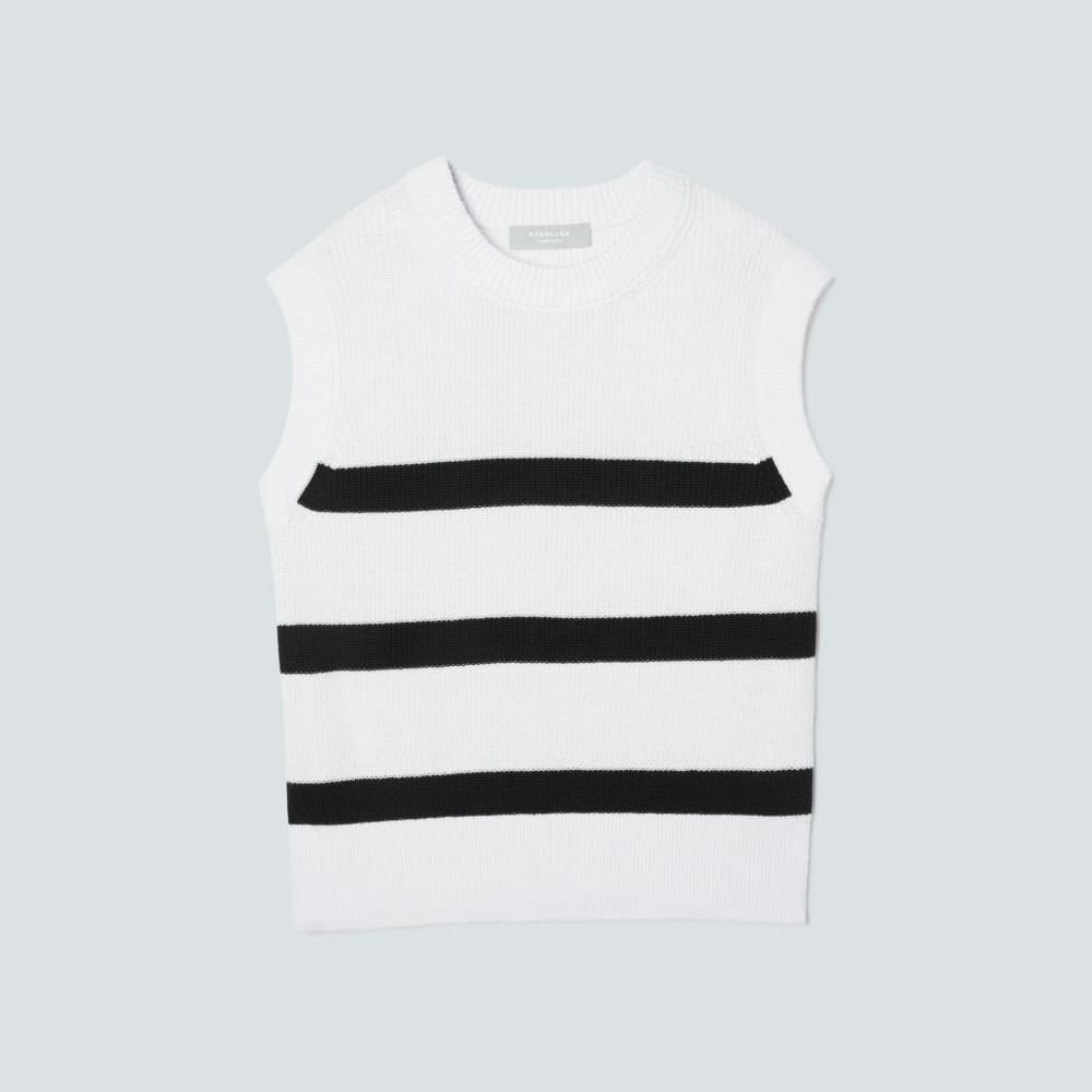 The Cotton Summer Sweater Tank | Canvas / Black