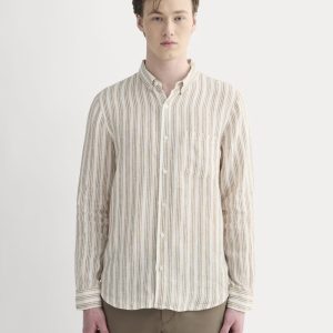 The Classic Shirt in Linen | Bone / Toasted Coconut