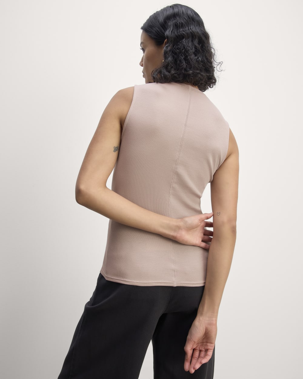 The Luxe Rib Funnel-Neck Tank | Dusty Rose - Image 4