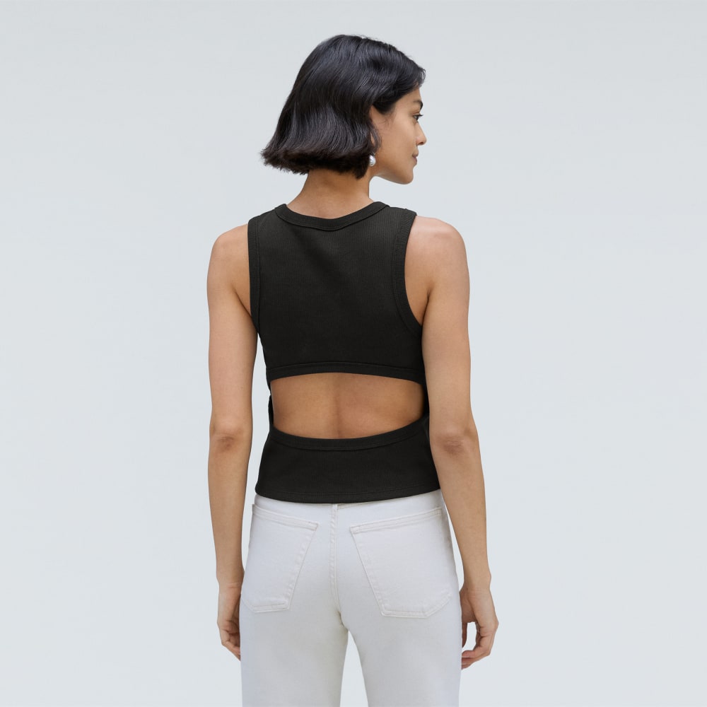 The Ribbed Cutout Tank | Black - Image 3