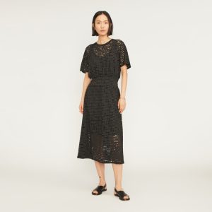 The Eyelet Waisted Dress | Black