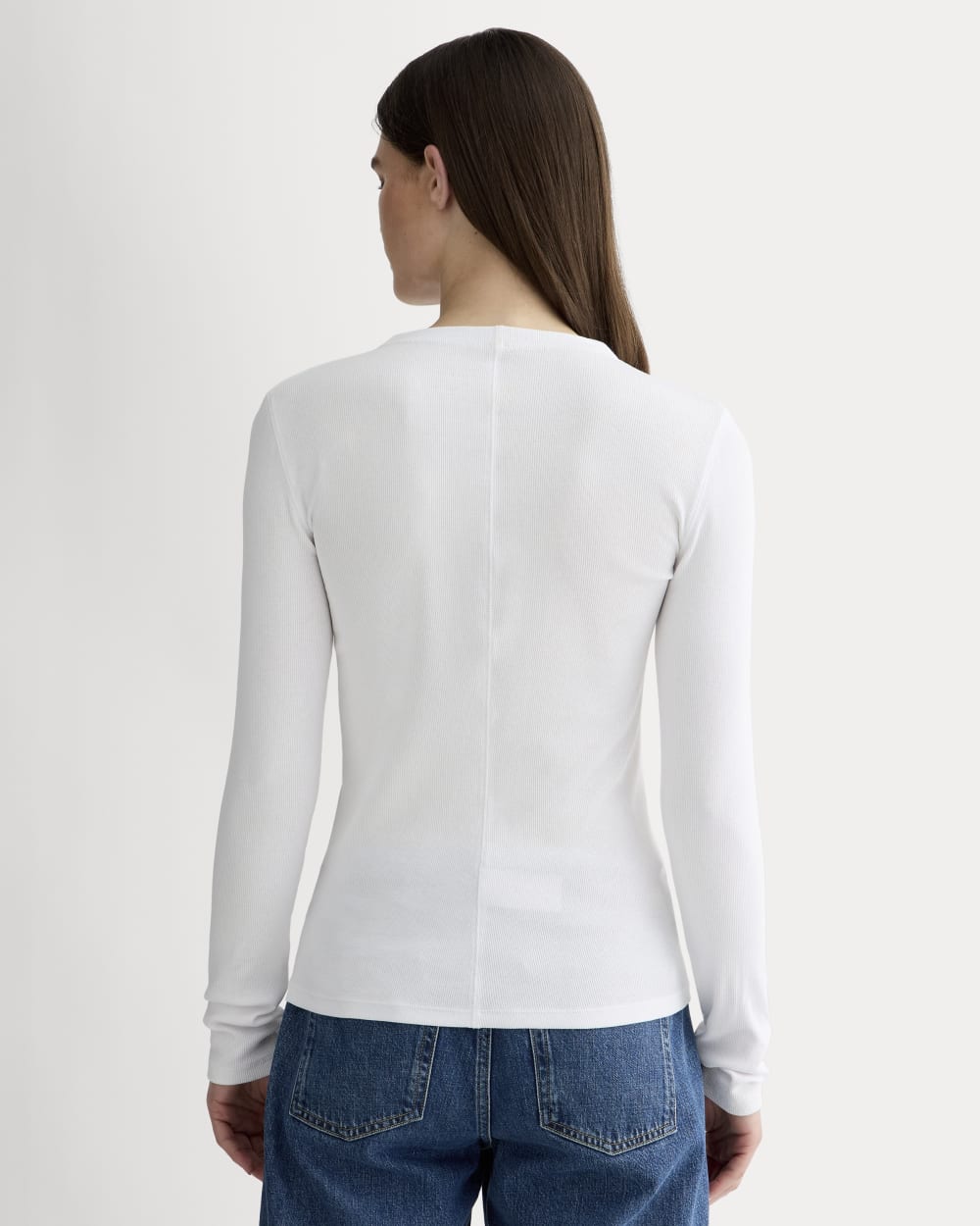 The Luxe Rib Funnel-Neck Tee | White - Image 5