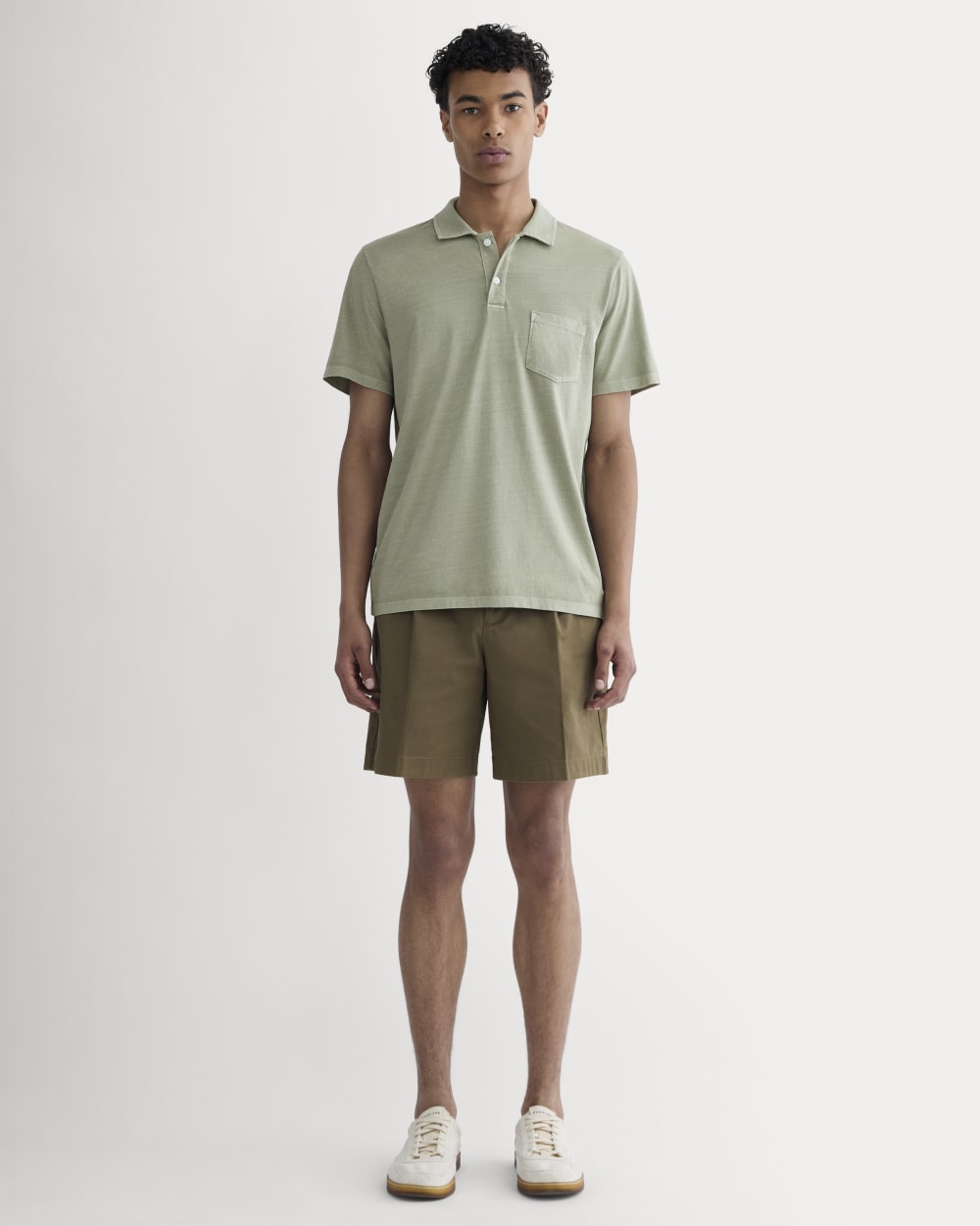 The Essential Organic Garment-Dyed Polo | Seagrass - Image 3