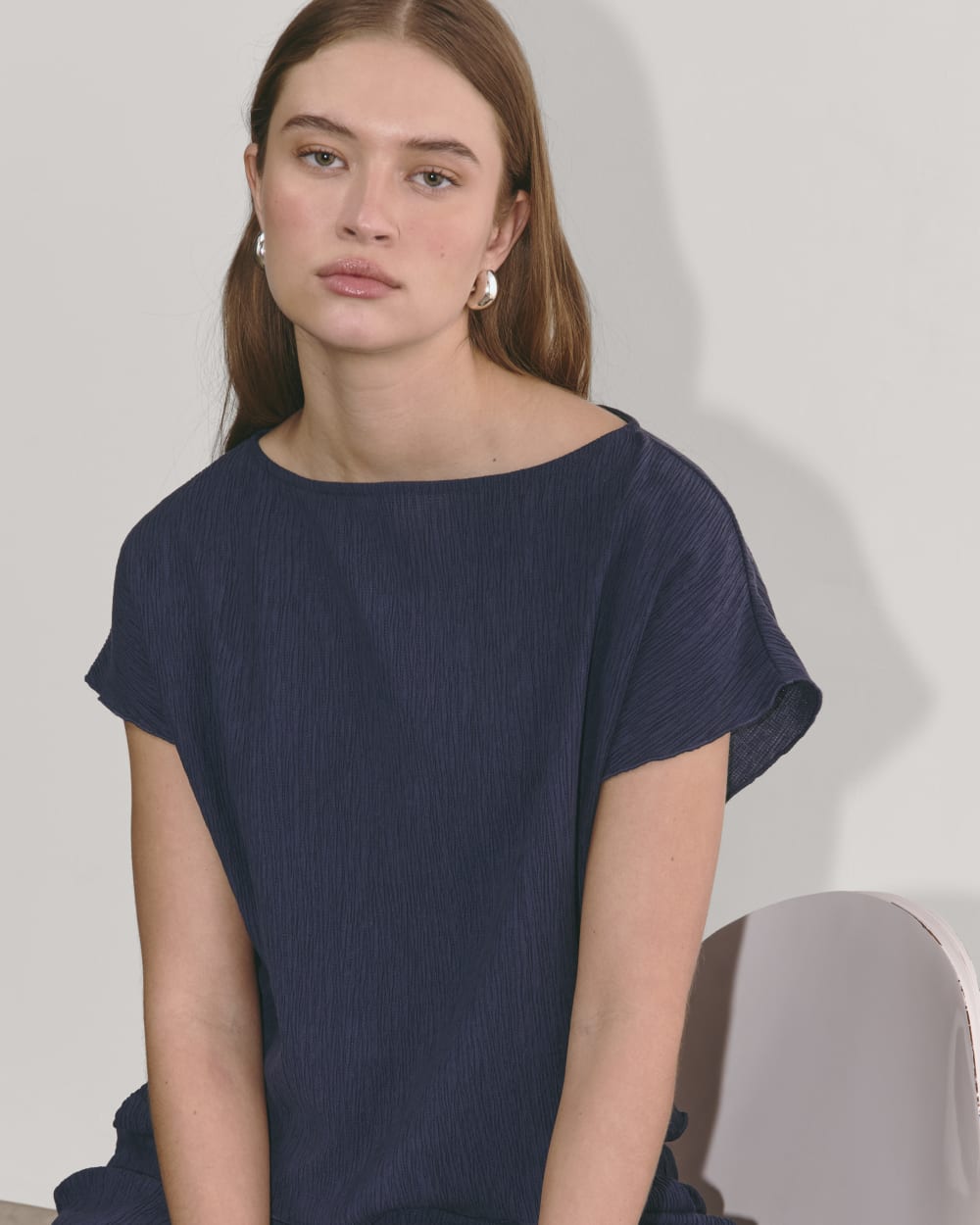 The Crinkle Top | Navy - Image 4