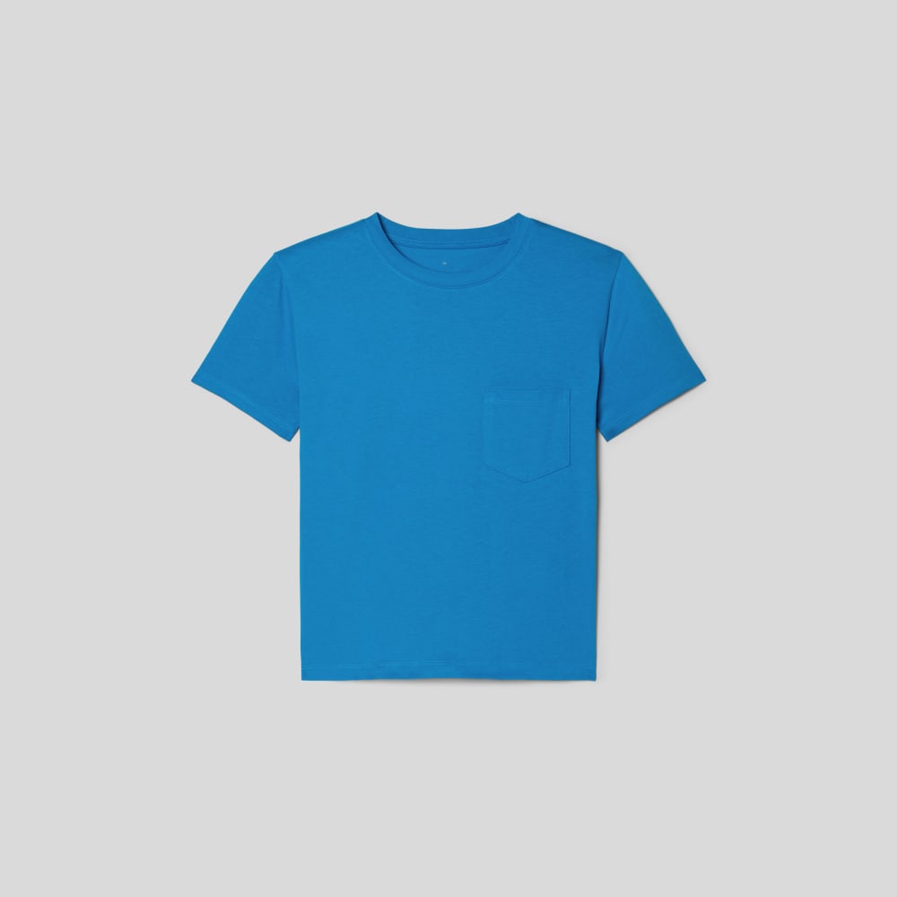 The Box-Cut Tee in Essential Cotton | Brilliant Blue | Pocket - Image 2