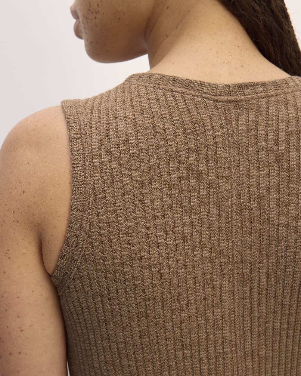 The Rib-Knit A-Line Tank Dress | Carob Brown - Image 5