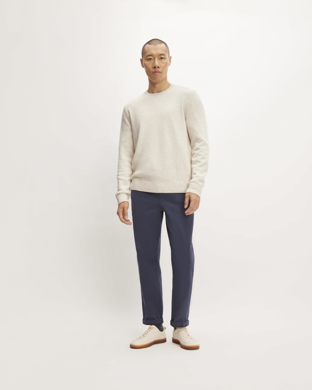 The Premium Merino Crew Neck Sweater | Heathered Oat - Image 3
