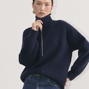 The Half-Zip Sweater in Luxe Merino | Navy