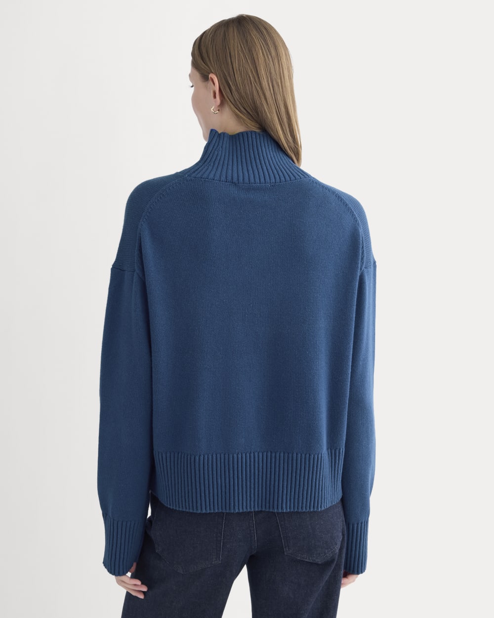 The Boxy Turtleneck in Everyday Cotton | Deep Lazuli Blue - Image 5