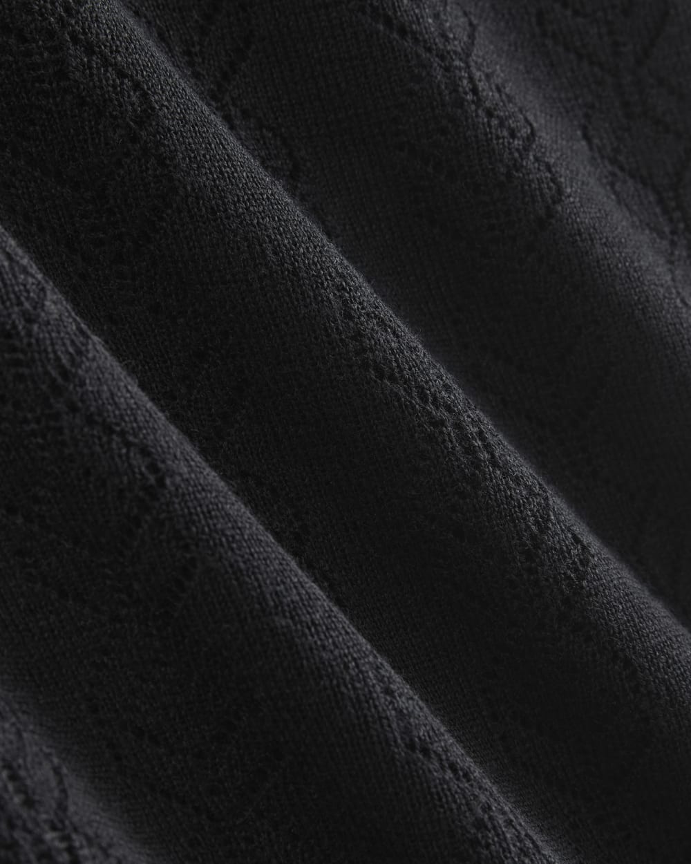 The Pointelle Crew in Ultrasoft Merino | Black - Image 6