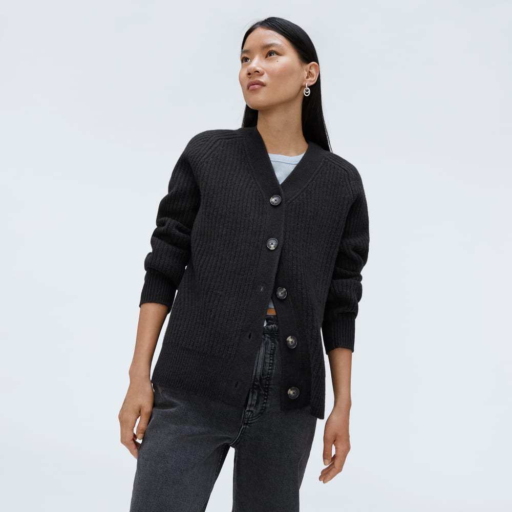 The Felted Merino Cardigan | Black - Image 5