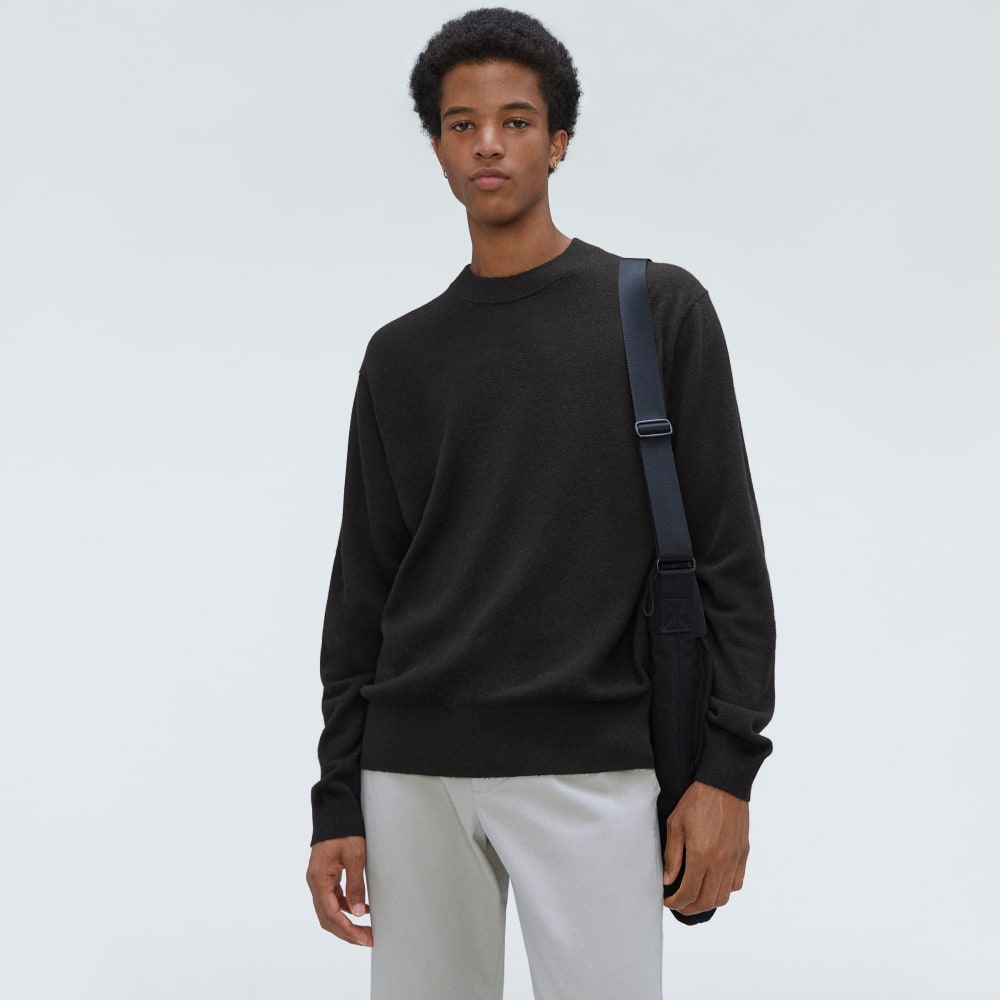 The Merino-Blend Crewneck Sweater | Black - Image 5