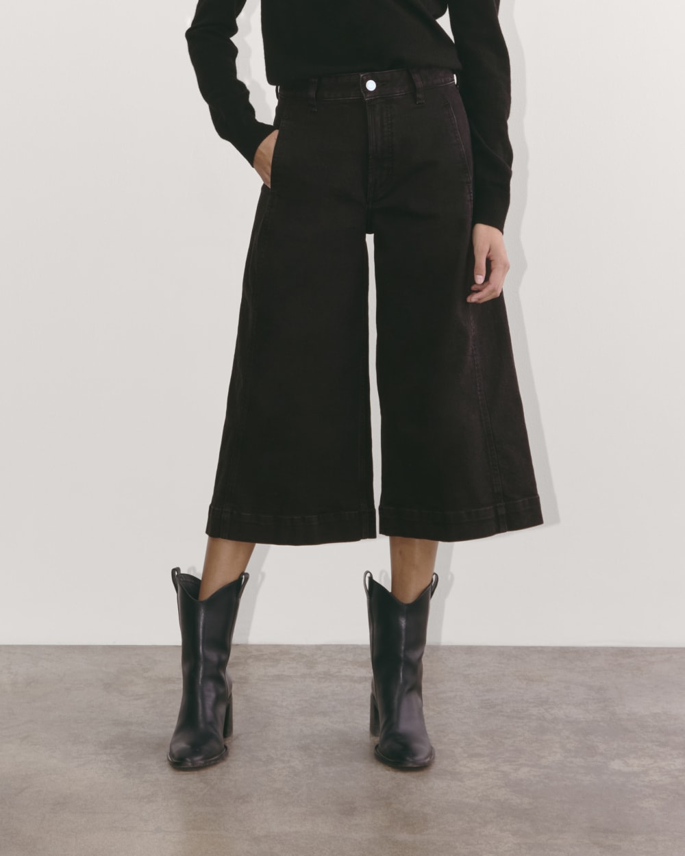 The Denim Culotte | Tumbled Black - Image 6