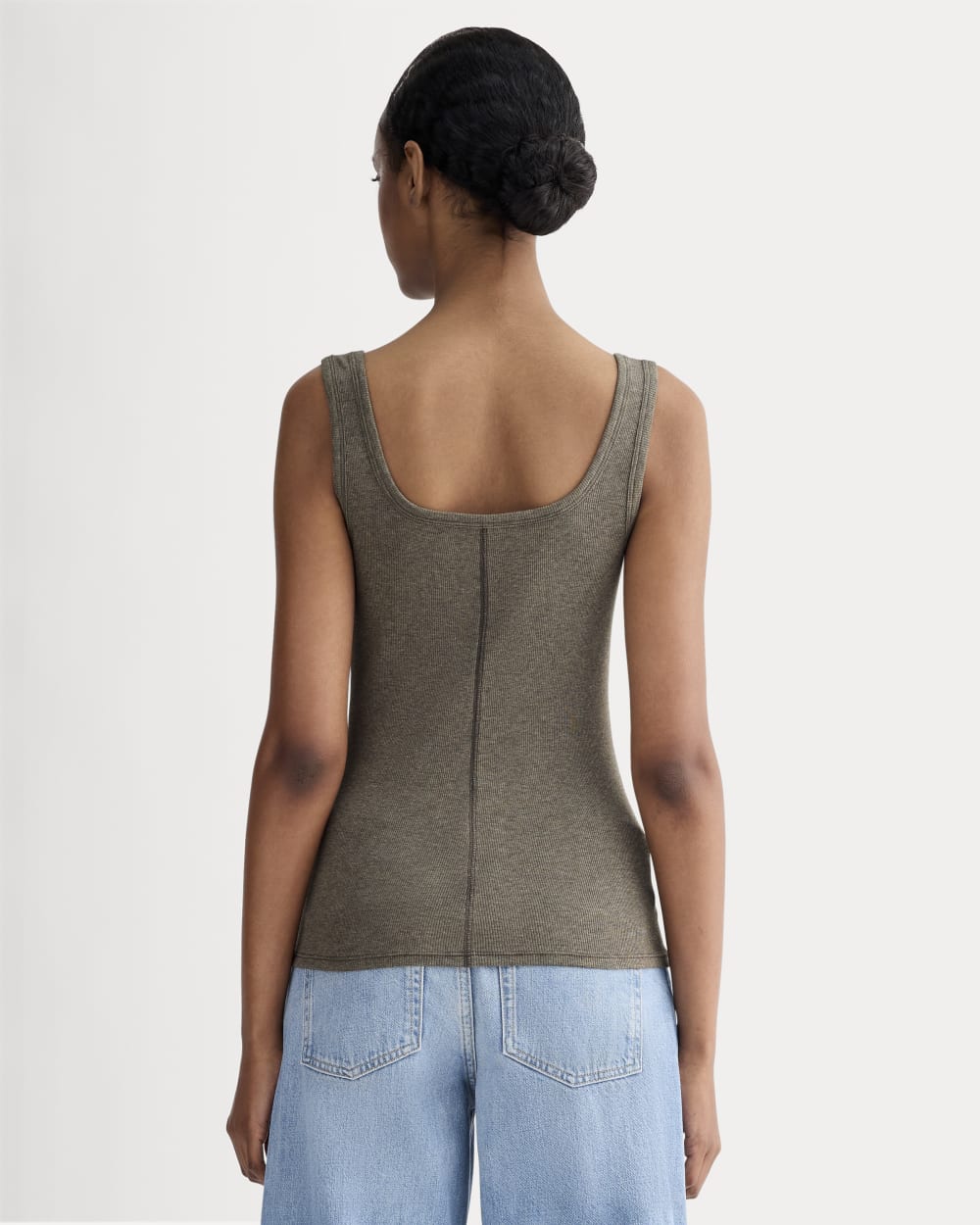 The Luxe Rib?Square-Neck Tank | Heathered Fatigue - Image 4