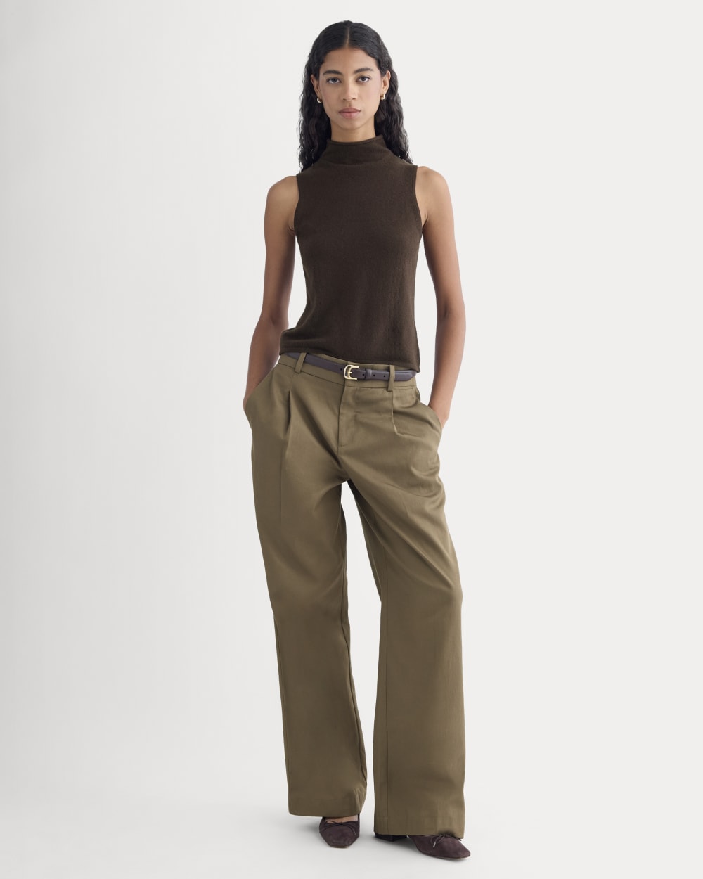 Cashmere Funnel-Neck Tank | Dark Chocolate - Image 3