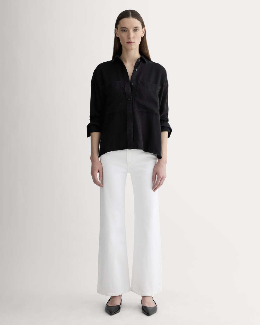 The Boxy Overshirt in Buttersoft | Black - Image 3