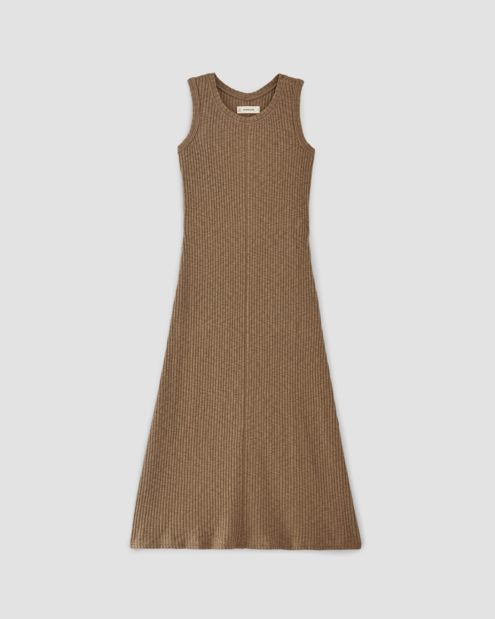 The Rib-Knit A-Line Tank Dress | Carob Brown - Image 2