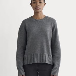 The Boxy Sweater in Everyday Cotton | Heathered Charcoal