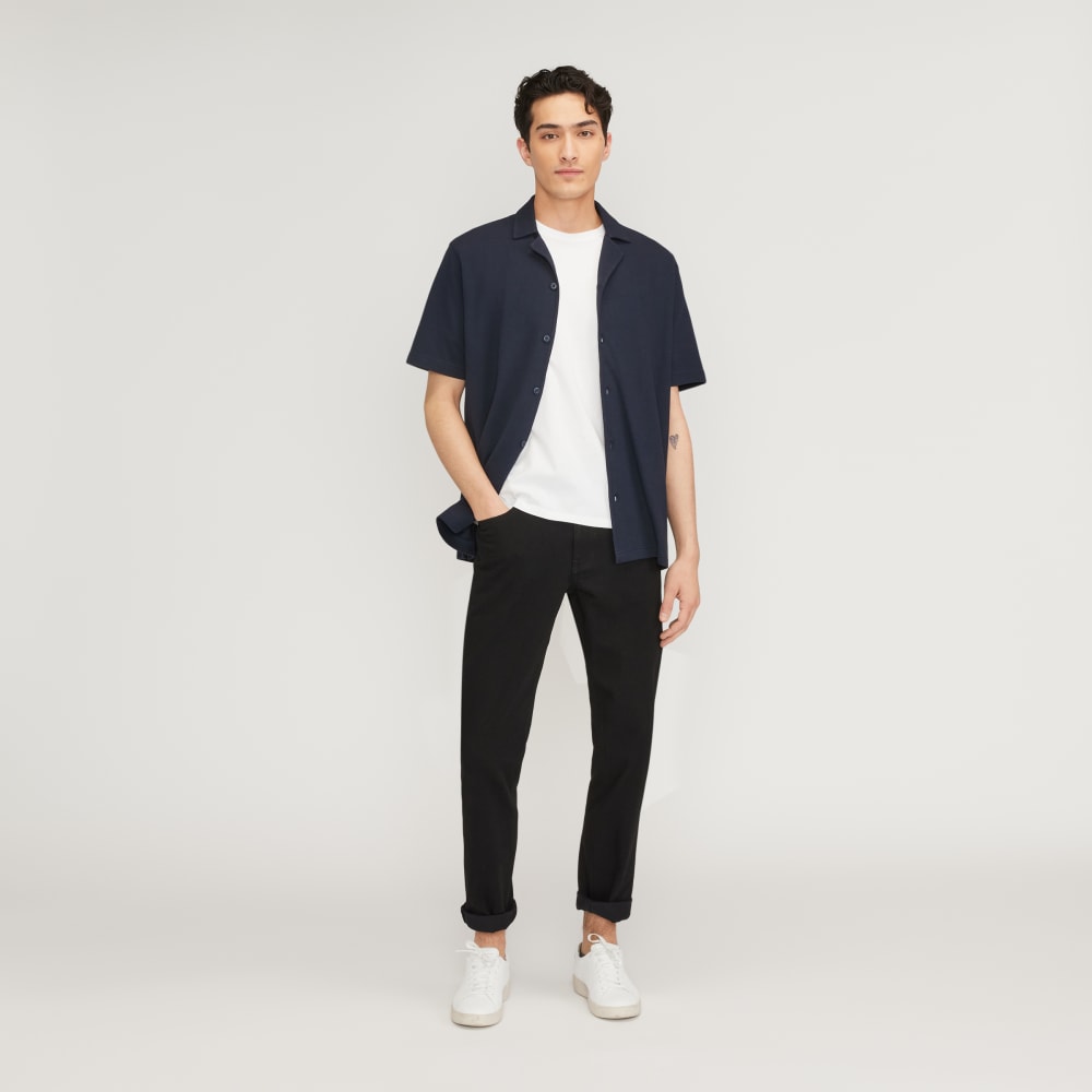 The Pique Short-Sleeve Shirt | Deep Navy - Image 6