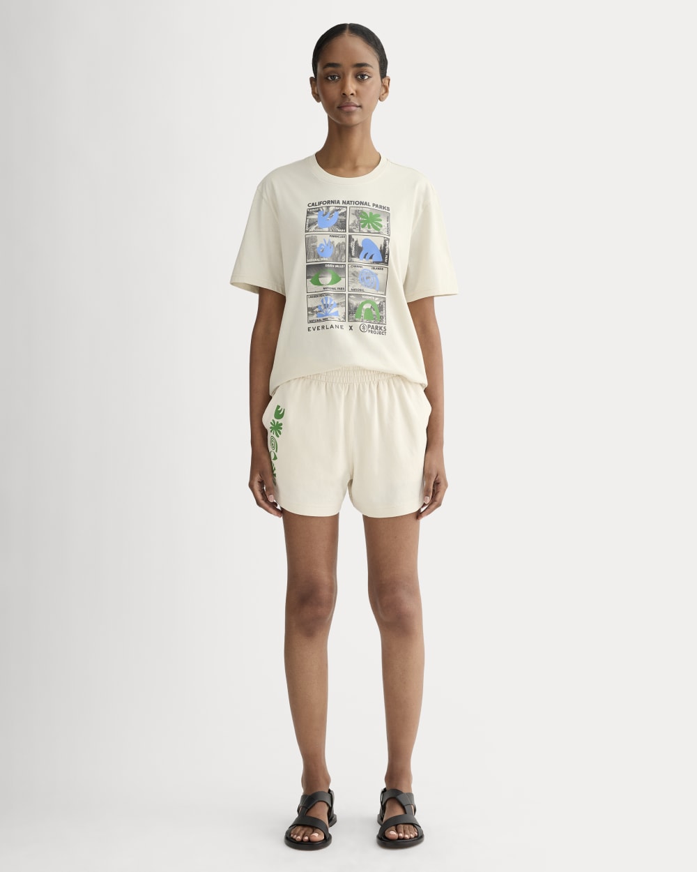 The Everlane x Parks Project Essential Organic Crew | Forged Iron / Birch / Granada Sky Blue / Green - Image 7