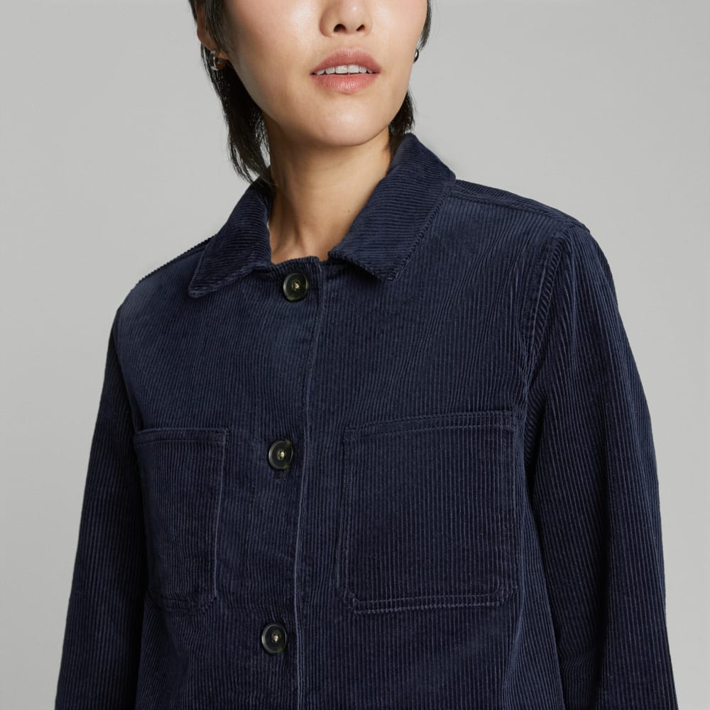 The Corduroy Long Shirt Jacket | Deep Navy - Image 4