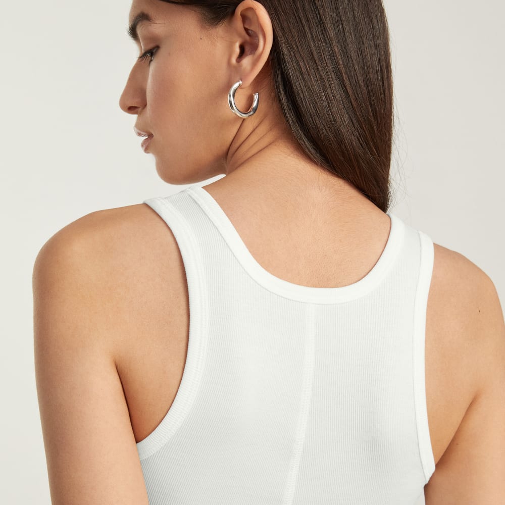 The Pima Micro-Rib U-neck Tank | White - Image 5